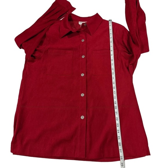 Alfred Dunner Women Crimson 6 Button Long Sleeve Shirt Jacket Shackwt Sz 12 EUC - Picture 10 of 12
